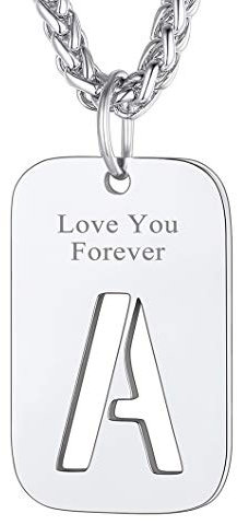 Richsteel Anhänger für Herren Damen Edelstahl Buchstabe A Halskette Personalisierbar Gravuren