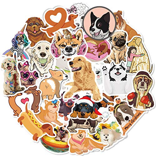 SJUNJIE 80 Stück Kawaii Vinyl Aufkleber Hunde Graffiti Sticker Niedliche Hundeaufkleber für DIY Dekoration Scrapbooking Tagebuch Fotoalbum Kalender Notizbuch Hand Konto