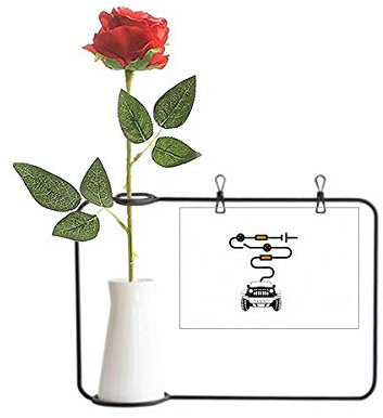 OFFbb-USA Auto-Ladekabel, Art-Deco-Geschenk, modische künstliche Rose, Blumenvasen, Dekoration