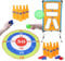 Toyland® Pack of 2 Outdoor Garden Games Bundle - Giant Frisbee Disc Shooting Score Game & 3 In 1 Bowling, Sand Bag & Target Game