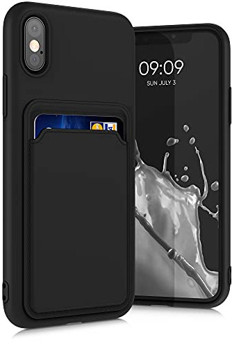 kwmobile Handyhülle kompatibel mit Apple iPhone X Hülle - Handy Cover mit Fach für Karten - in Schwarz
