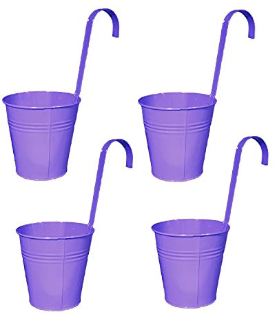 Geschenkestadl Hängetöpfe Ø 16 cm Übertopf Blumentopf 4 Stück (Lila)