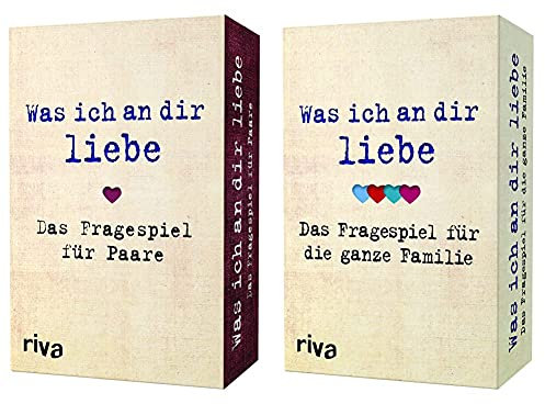 riva Verlag was ich an dir Liebe – Das Fragespiel für Paare & was ich an dir Liebe – Das Fragespiel für die ganze Familie