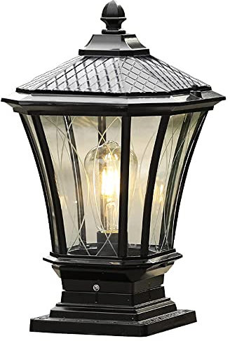 Chao Zan Aussen Wegeleuchte Lampe Retro/Vintage Gartenleuchte Aluguß Kandelaber Garten Laterne Aussenleuchte Wegleuchte E27-Fassung max. 80 Watt,wasserdicht IP55，Tor/Garten/Innenhof Zaunleuchten