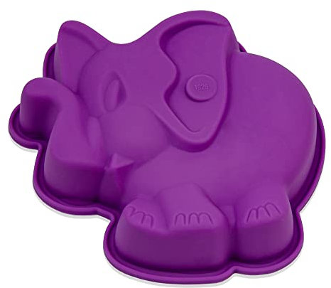 Moule à gâteau en silicone avec éléphant - 15 cm - Résistant à la chaleur - Violet