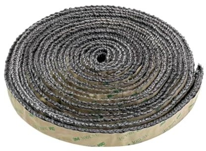 Selbstklebendes Dichtungsband für Herdfenster, 2,5 cm Breite 5,4 m Länge, flache Herdtür-Glasdichtung, selbstklebendes flaches Dichtungsband für Herd und Kamin, Fenster aus Glas