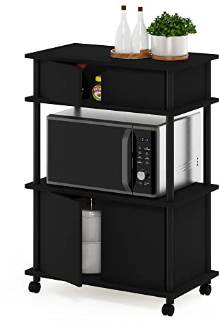 Furinno Turn-N-Tube Chariot de Rangement sans Outils avec Armoire, Bois d'ingénierie, Americano/Noir, 39,5 (D) x 69,6 (W) x 99,3 (H) cm