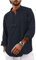YAOBAOLE Grandad Shirts for Men V Neck Linen Shirts Long Sleeve Hippie Casual Tops Navy L