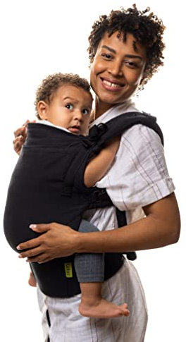 Boba X Babytrage Neugeborene ab Geburt - 2 Tragepositionen Mit Blick zum Baby und als Rucksack Kindertrage 3-20kg, Mit Kreuzbaren Trägern, Inklusive Schlafkapuze als Sonnenschutz (Linen Nox)