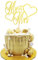 Arthsdite Mr and Mrs Cake Topper, Bride and Groom Sign Wedding, Engagement Anniversary Cake Picks Decorations - Gold Glitter