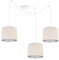 Light-Home Milan Spider Hängelampe - Hängeleuchte in Spinnenform - Deckenlampe – Spinne Lampe mit 3 Kopf - Hängeleuchte aus Metall und Stoff - E27 - Helles Beige und Silber - Weißes Kabel