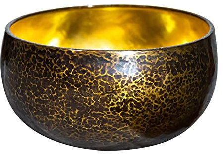 DFHGUEWFJK klangschale groß tibetische klangschale Singing Bowl klangschale Schule Meditation zubehör Meditative Klangschale aus poliertem Messing mit Schlägel und Kissen für Energieheilung, Ze