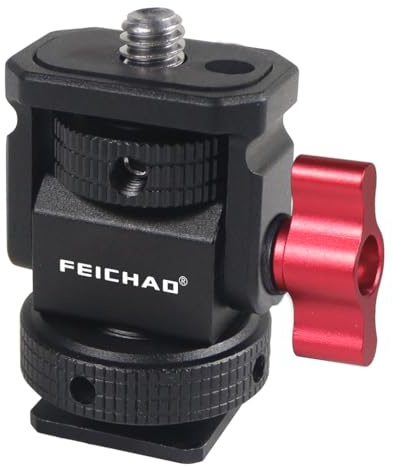 FEICHAO Multi-Winkel Rotation Monitor Halter 1/4 auf Kaltschuhhalterung Locating Pin Adapter für DSLR Kamera Blitzlicht Stabilisator Halterung Zubehör (Version C)