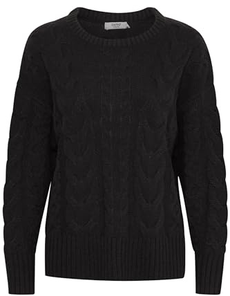 OXMO OXOtana Damen Strickpullover Troyer Grobstrick Pullover