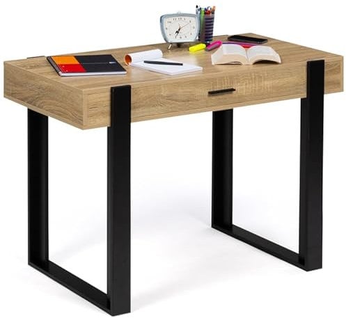IDMarket - Bureau 1 tiroir Phoenix Bois et Noir