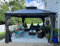 PURPLE LEAF Tonnelle de Jardin Exterieur 4 x 4 m Pergola Aluminium avec Moustiquaire et Rideaux Pavillon de Jardin à Double Toit Acier Galvanisé, Gris