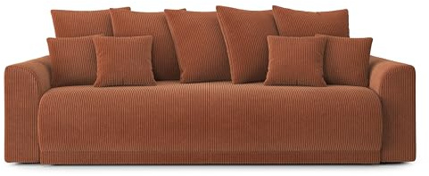 BAÏTA Sofa rechts, ausziehbar, Nova 3-Sitzer, aus Cordstoff, Terrakotta