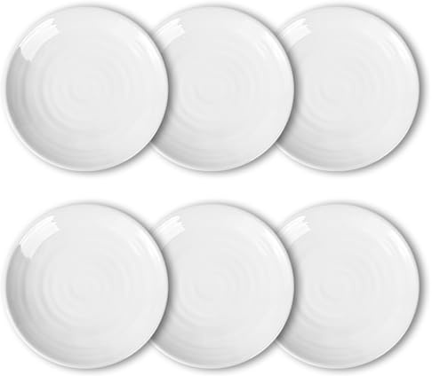 ZAINCA Melamine Dinner Plates, Round Plates,Shatter Resistant, 11 inch, set of 6 White