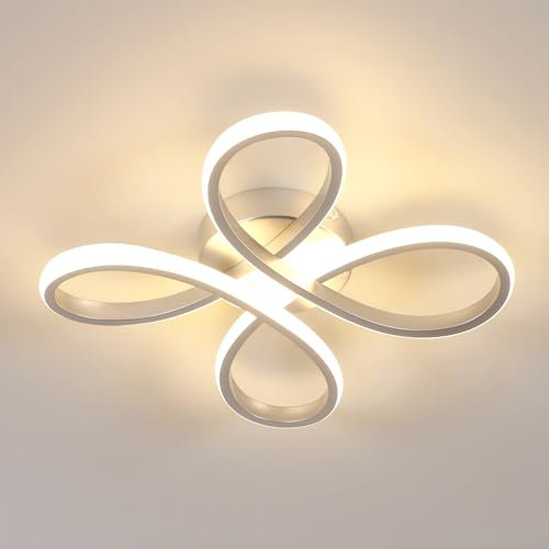 Comely LED Deckenleuchte, 30W 3375LM Modern LED Deckenlampe Deckenbeleuchtung für Wohnzimmer Schlafzimmer Esszimmer, Warmes Licht 3000K, 30cm, Silber