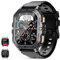 SmartWatch Uomo per rispondere/effettuare chiamate, touch screen da 2.02 pollici, smart watch con contapassi, fitness tracker, impermeabile fino a 1ATM, 100+ Modalità Sport per Android iOS (Nero)