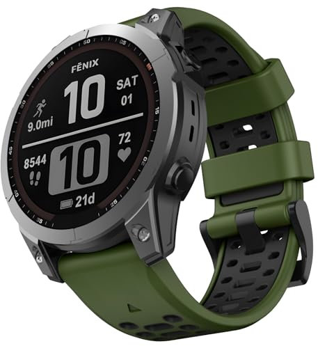 ISABAKE 22MM Bracelet pour Garmin Fenix 7/Fenix 6/Fenix 6 Pro/Fenix 5/Fenix 5 Plus, Sport Quick Fit Silicone Bracelet pour Forerunner 935/Forerunner 945/965/955/Epix 47mm/Approach S60/ApproachS62