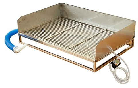 Inodoro para Perros y Mascotas, Bandeja para orinal de acero inoxidable con Pared, inodoro interior extraíble para mascotas con vallas(110X75cm/43.3X29.5in)