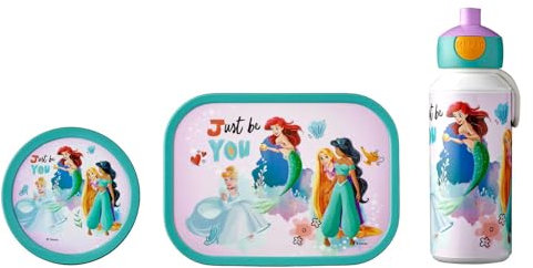 Mepal - Lunch-Set Campus - Lunchset f�r Kinder mit Pop-Up Trinkflasche, Lunch Box & Fruchtbox - Pausen-Set f�r die Schule oder Unterwegs - Sp�lmaschinenfest & BPA-frei - f�r Disney Princess