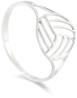 Caiduoduo Ring Mode einfach kreativ hohler Volleyball Edelstahl Ring