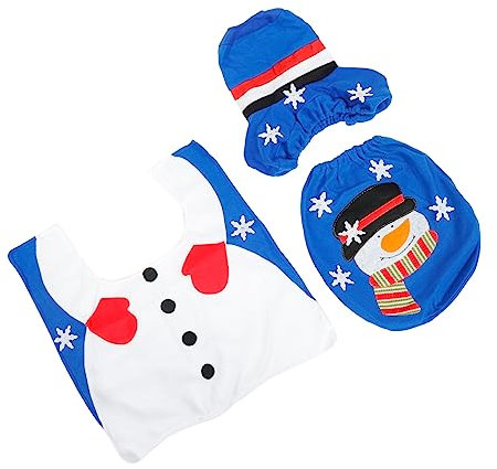 RORPOIR 1satz Weihnachtliches Toilettenzubehör Frostiger Schneemann Toilettenmatte Klodeckel Und Wassertankabdeckung Für Festliche Dekoration Im Badezimmer