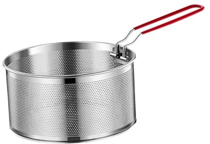 YWJLQH Cesta de Acero Inoxidable para freír, Red para cocinar Papas Fritas con asa, 20 CentÍmetros, Individual