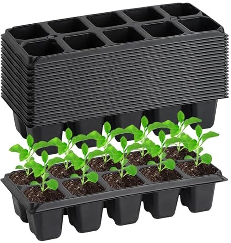 Bandejas reutilizables de 120 celdas, mini propagador, juego de cultivo de invernadero, bandejas de cultivo para plantas, invernadero, bandejas de plástico para guarderías, cultivo