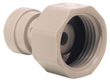 John Guest Grey Push-fit Tap Adaptor 3/8'' BSP x 3/4'' BSP, Food-Grade, Corrosion Resistant, Demountable, for Pipe/Tubing, Size [0.375, 0.75]