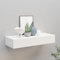 Hovothy Schweberegal Mit Schublade Weiß Wandkonsole Mit Schublade 60 cm Wandregale MDF, Metall Hängeregal 60x23,5x10 cm