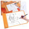 IMAGE A4 Leuchttisch, einstellbarer Helligkeit Leuchttafel Kabellos Farbtafel für Kinder, leuchtkasten mit 10 verfolgbare Bilder, Geschenk und Spielzeug zum Nachzeichnen und Schreiben lernen, Orange
