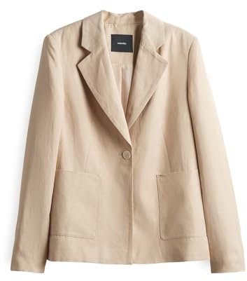 someday Damen Blazer | Leinenblazer NORAJA Regular mit aufgesetzten Taschen Natural Glaze, 40