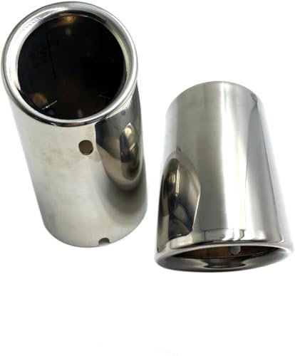 Ka6MDg Auspuffendrohr Edelstahl Endschalldämpfer Endrohr für Audi A4 B8 A3 8V 8P A1 Q5 A5/VW Passat B7 CC Tiguan,Auto-Auspuffendrohr Auspuffendrohr,A/Silver