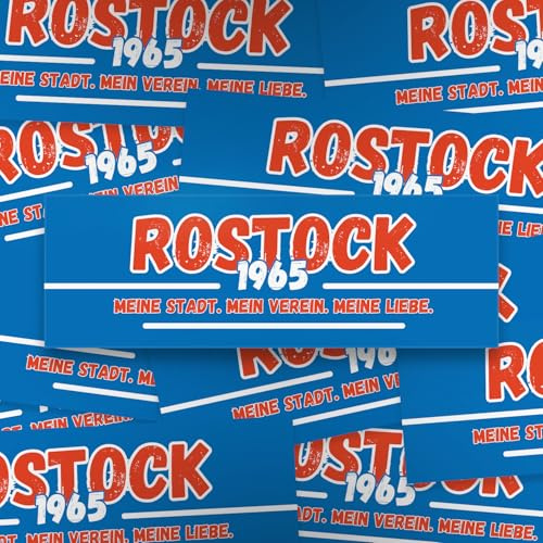 Fan-Kultur Xperience 100x Rostock Sticker/Aufkleber '1965'/ Fußball Fanartikel/ 14,8x5,0 cm/PVC/wetterfest
