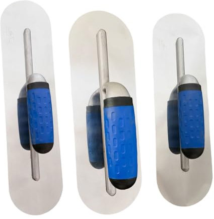 Mehrzweck-Spachtel-Set mit abgerundeten Ecken, 3-teilig, Edelstahl, mit ergonomischen Griffen, Gips-Set
