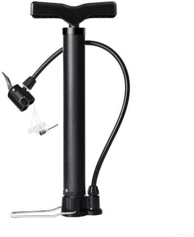 Bike Pedal Pump with Pressure Gauge for Road and City Bikes, Electric Vehicles, Motorcycles, and Inflatable Balls, Including Basketballs and Soccer Balls