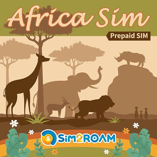 Prepaid-SIM-Karte für Afrika | 30 Tage nutzbar | Bis zu 20 GB Datenvolumen + 15 Minuten Internationale Anrufe + 55 SMS | Unterstützt über 20 Länder in Afrika | Keine Aktivierung erforderlich!