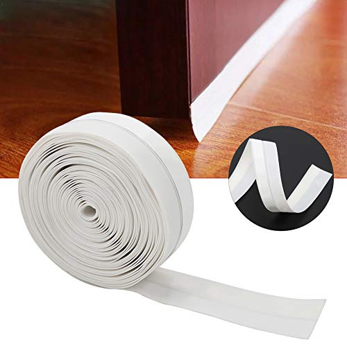 Keenso 25 Mm Selbstklebender Tür- und Fenster-Schallschutz, Staubschutz, Dichtungsstreifen Zur Geräuschreduzierung und Staubverhinderung für Zuhause/Schrank, aus Silikonkautschuk (5 m) (WHITE)