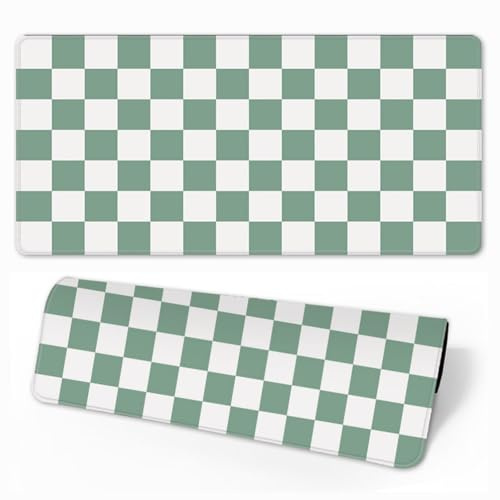 Hearda Tapis de Souris XXL/XL/L, Tapis de Souris Gamer Damier Arc-en-Ciel, Accessoire Bureau avec Bords Cousus, Mouse Pad en Base Antidérapante, Convient Gaming (Vert 2,900x400x3mm)