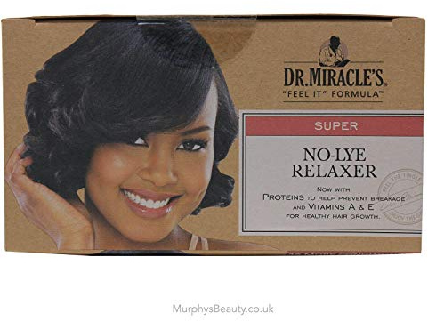 Dr. Miracle's Relaxer No-Lye Super Kit für Coily Haare, Creme, parfümfrei, Jojobaöl