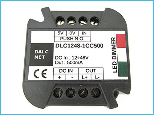 Dalcnet Easy Led Fader Dimmer Driver DC 12V-48V DC 500mA Dimmerabile con pulsante N.O. DLC1248-1CC500