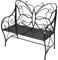 HLC Gartenbank aus Metall, Antik-Optik, für den Garten, Doppel-Sitzfläche, mit dekorativer gusseiserner Rückenlehne Butterfly Bench