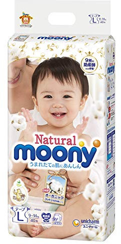 Japanische Windeln Mond Natur L (9-14 kg) // HSTNN-онские водеки Moony Natural L (9-14 kg)