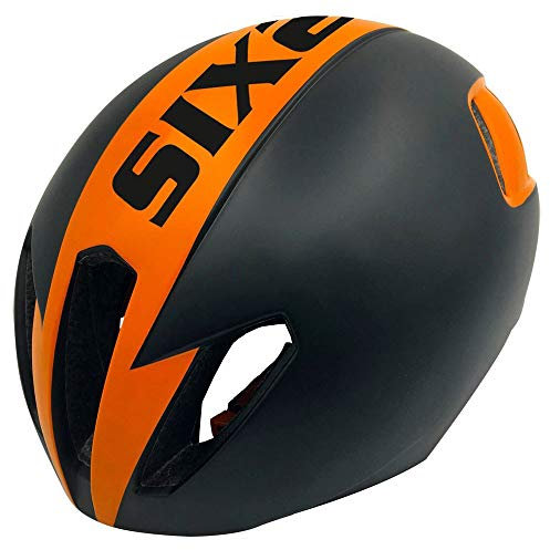 SIX2 Helm Aero Black/Orange - S/M 54-57cm Unisex Erwachsene