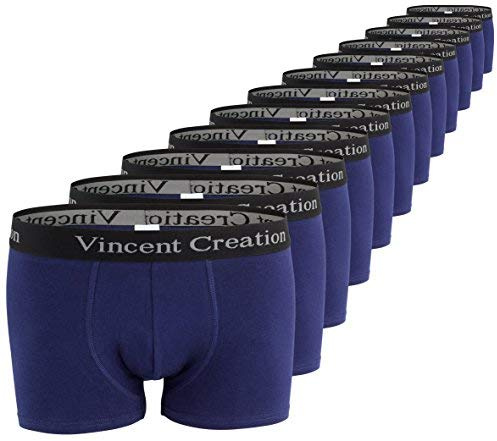 Vincent Creation Boxershorts Herren 12er Pack Baumwolle Unterhosen Männer Boxer Retroshorts Unterwäsche, Marine, Gr. XXL