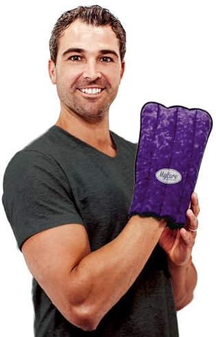 MyCare® Microwavable Heating Pad & Cold Therapy Glove - Moist Heat and Cooling Relief for Arthritis, Stiffness, Soreness, Trigger Finger - Natural Therapy Mitt for Small to Medium Hands