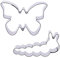 Der-Ideen-Shop 1 Keksausstecher Set Raupe und Schmetterling | aus Edelstahl | Frühling | Kekse backen